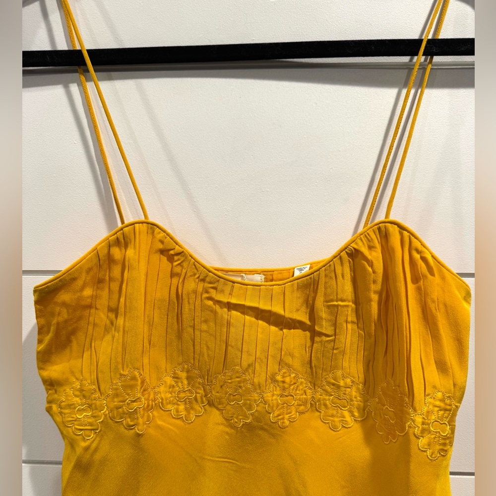 NWT Doen yellow silk Fleurie mini dress in goldenrod - Picture 2 of 9